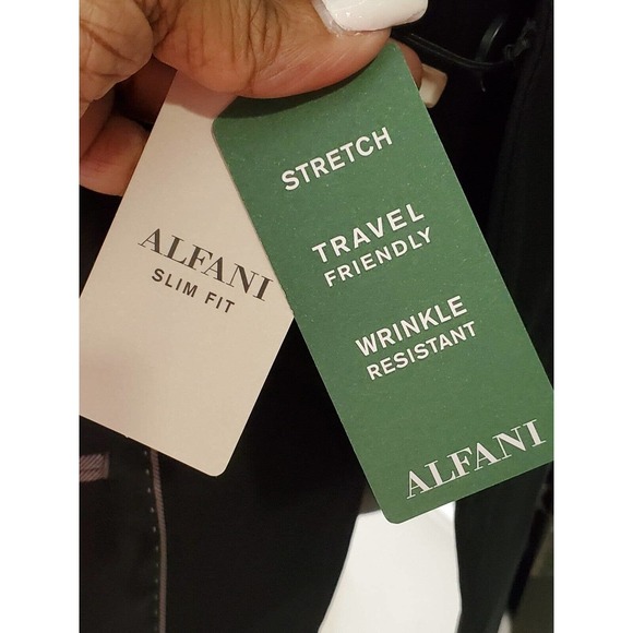 Alfani Men Black Long Sleeve Single Breasted Two Buttons Fitted Blazer Size 38L - Picture 10 of 12